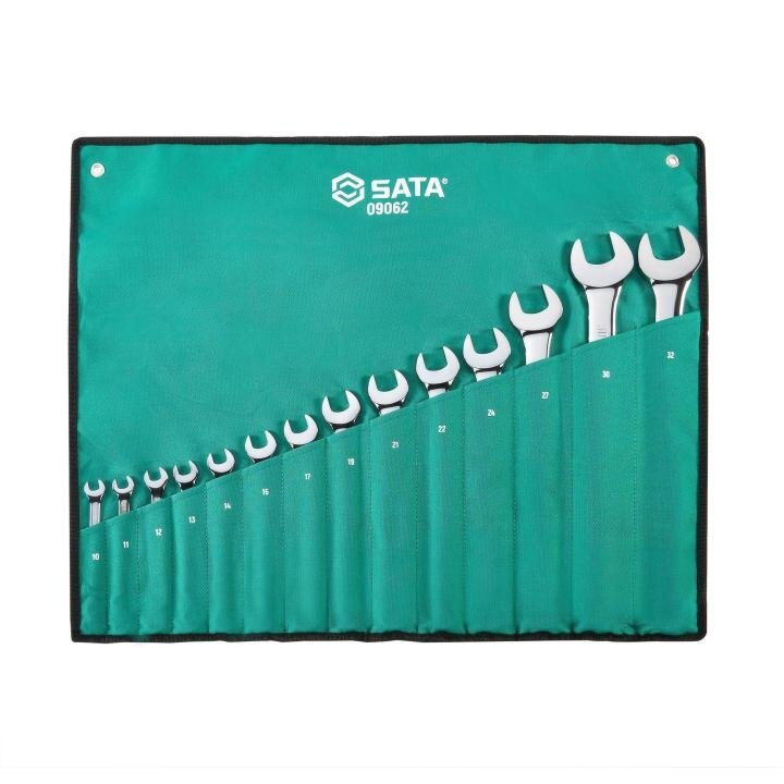 ⬡ Combination wrench set 14 pcs (10-32 mm) (ST0906202, SATA)