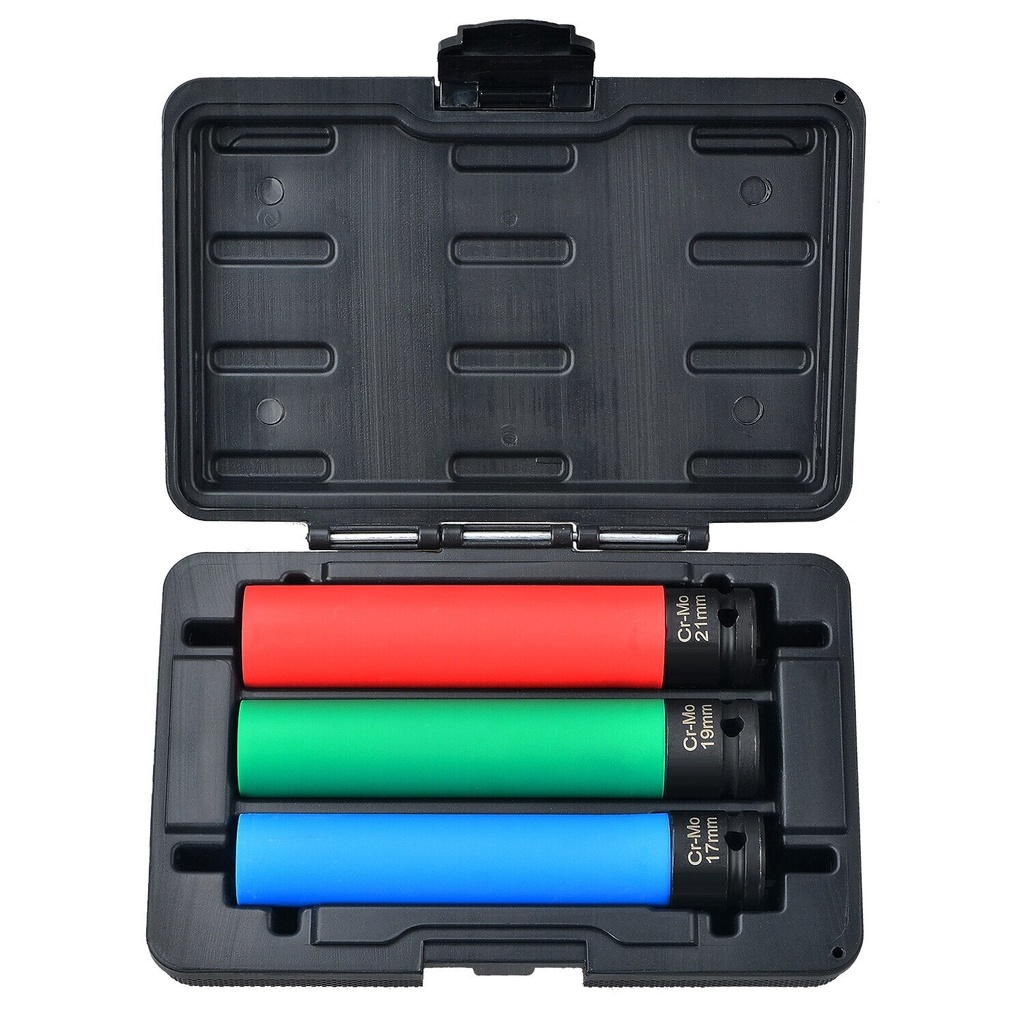 ⬡ 1/2'' Prailgintų smūginių galvučių rato raktams rinkinys 3vnt. L=150mm (CL104413, CHANGLU TOOLS)