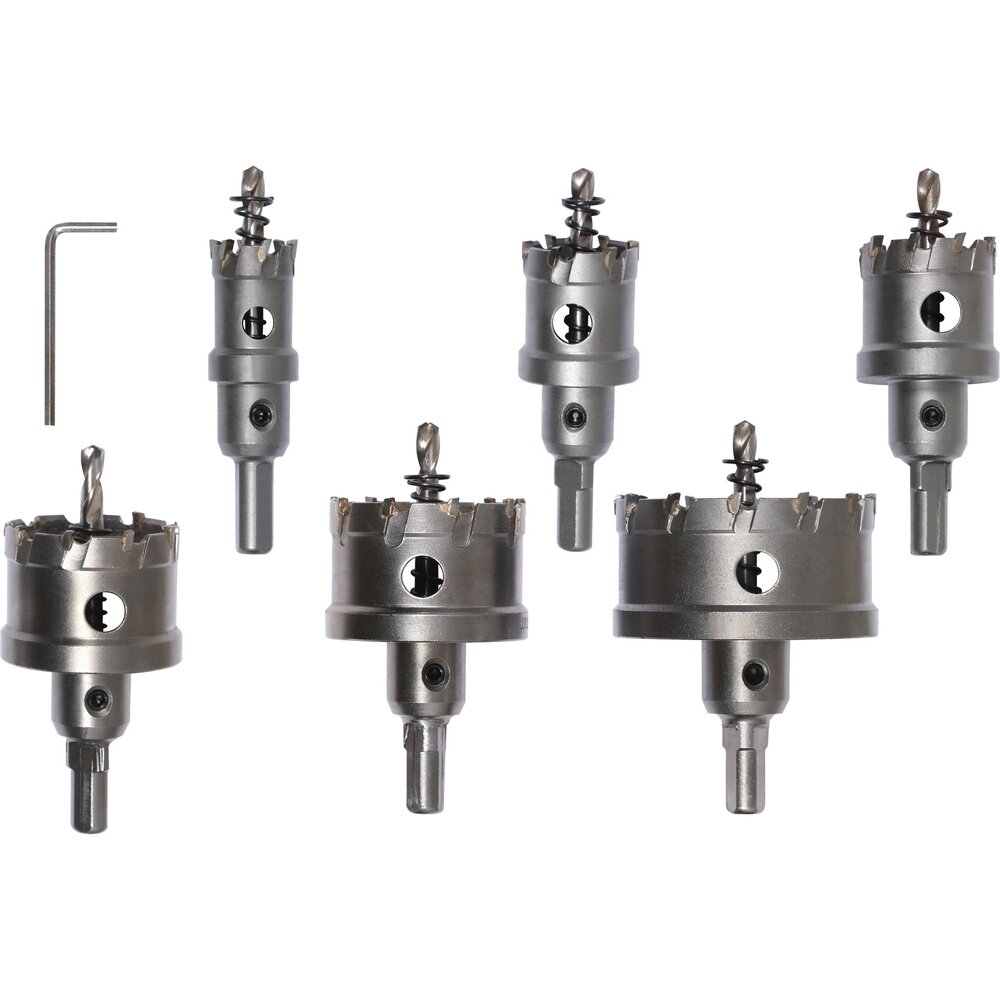 ⬡ Gręžimo karūnų metalui rinkinys 6 vnt. 22-65 mm, TCT (YT44077, YATO)