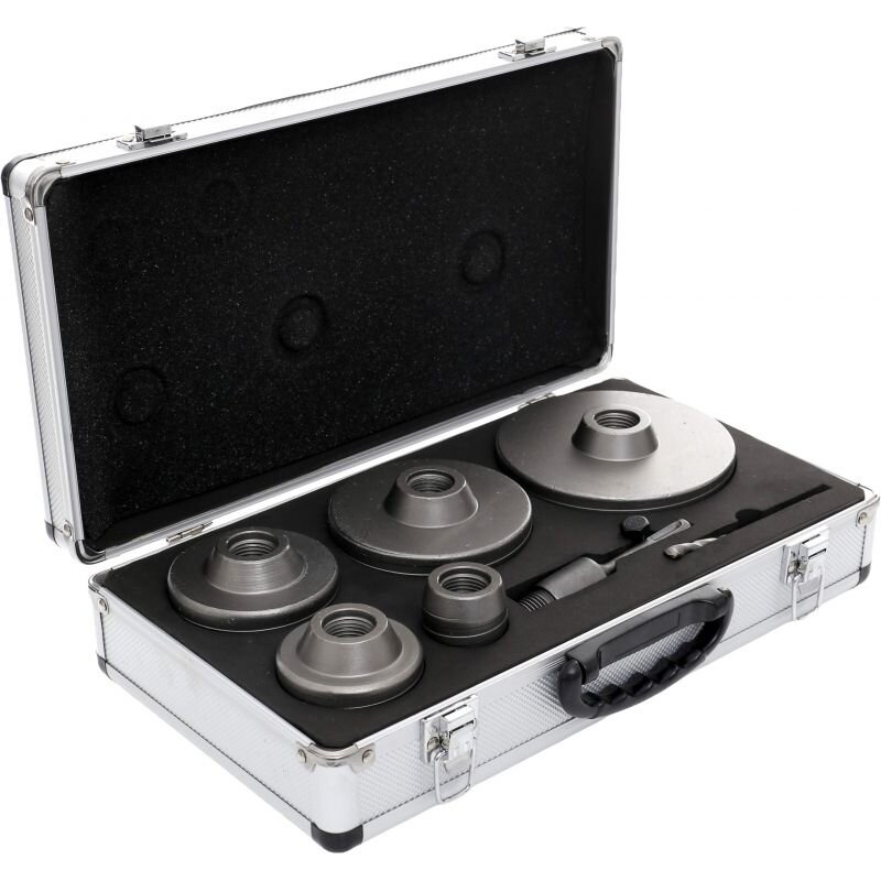 ⬡ Core drill bit set for masonry, 7 pcs, 40-125 mm (KD10276, KRAFT&DELE)