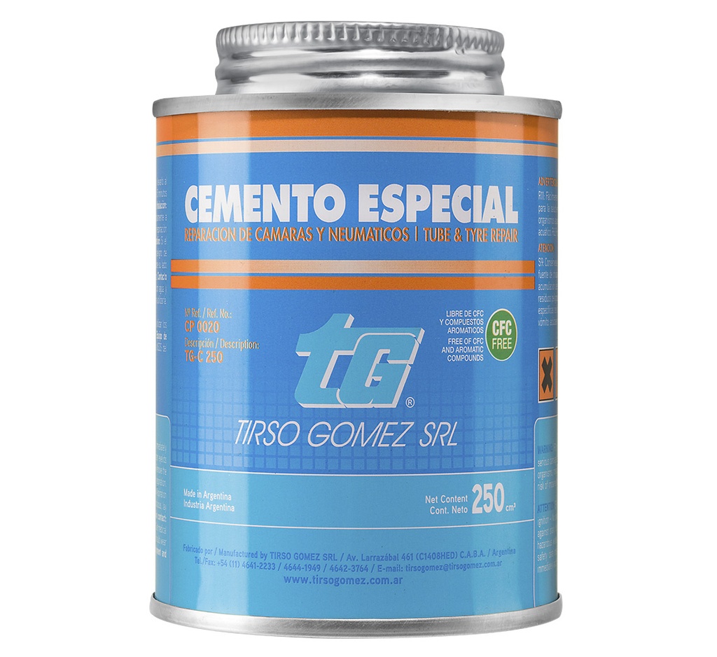 ᴿᴰ Tyre glue Tirso Gomez Cemento Especial TG - 250ml with brush (02-01-95, REDATS)