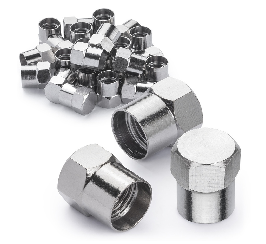 ᴿᴰ Valve caps, nickel-plated, 25 pcs (03-00-60, REDATS)