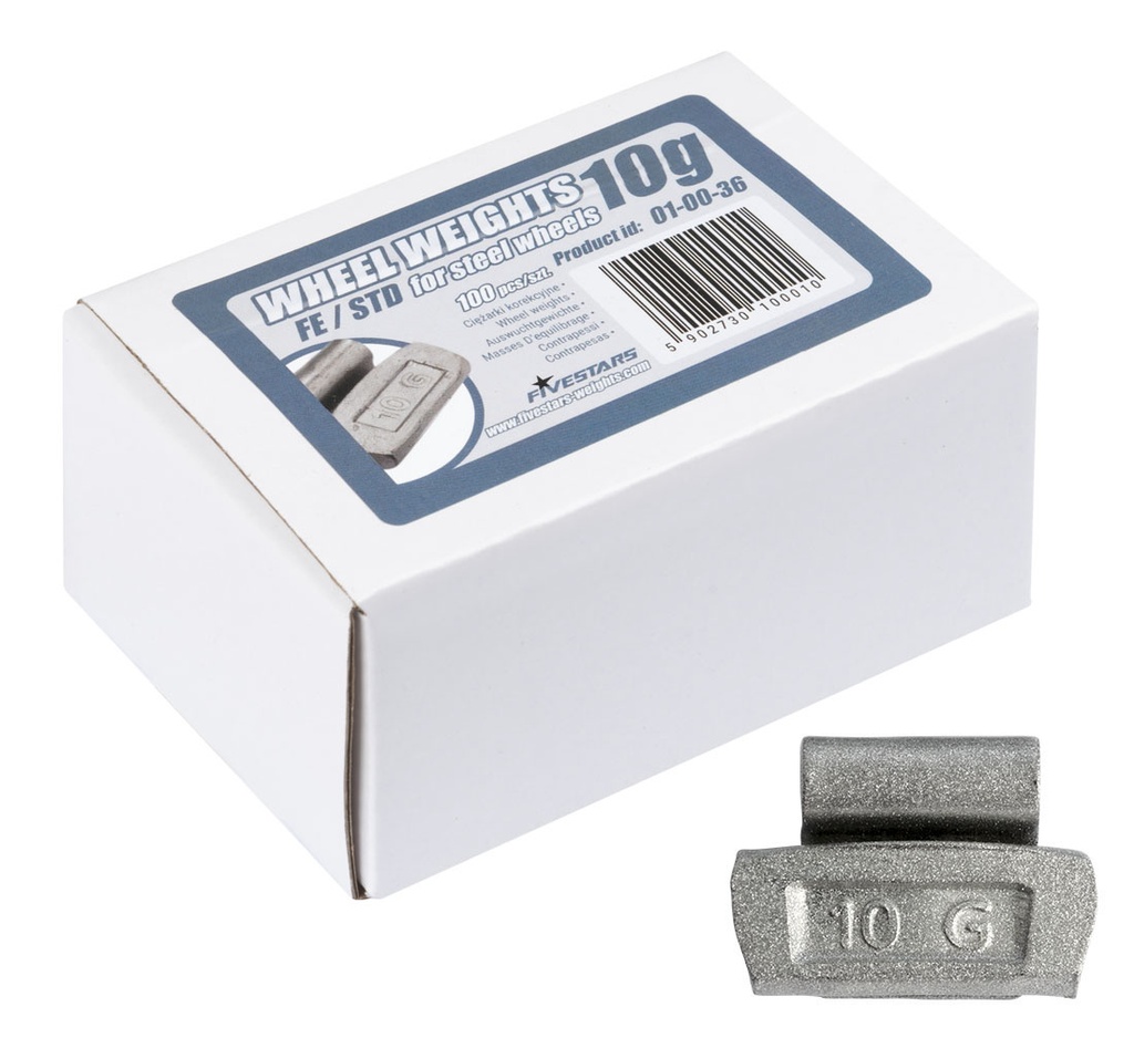 ᴿᴰ Clip-on FE weights FIVE STARS 10 g, for steel rims (01-00-36, FIVE STARS)