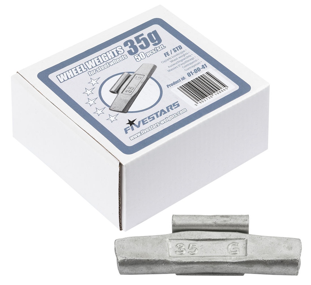 ᴿᴰ Clip-on FE weights FIVE STARS 35 g, for steel rims (01-00-41, FIVE STARS)