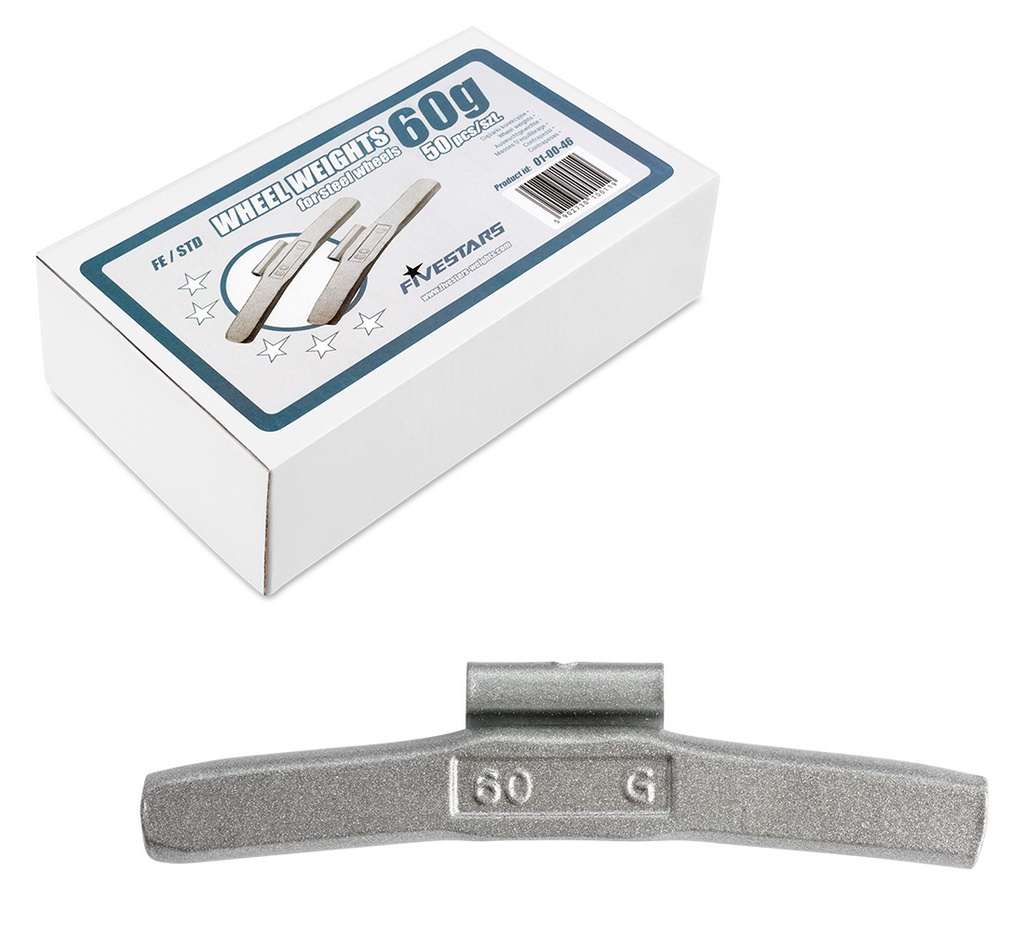 Clip-on weights Fivestars - steel rims- FE - 60g (01-00-46, REDATS)