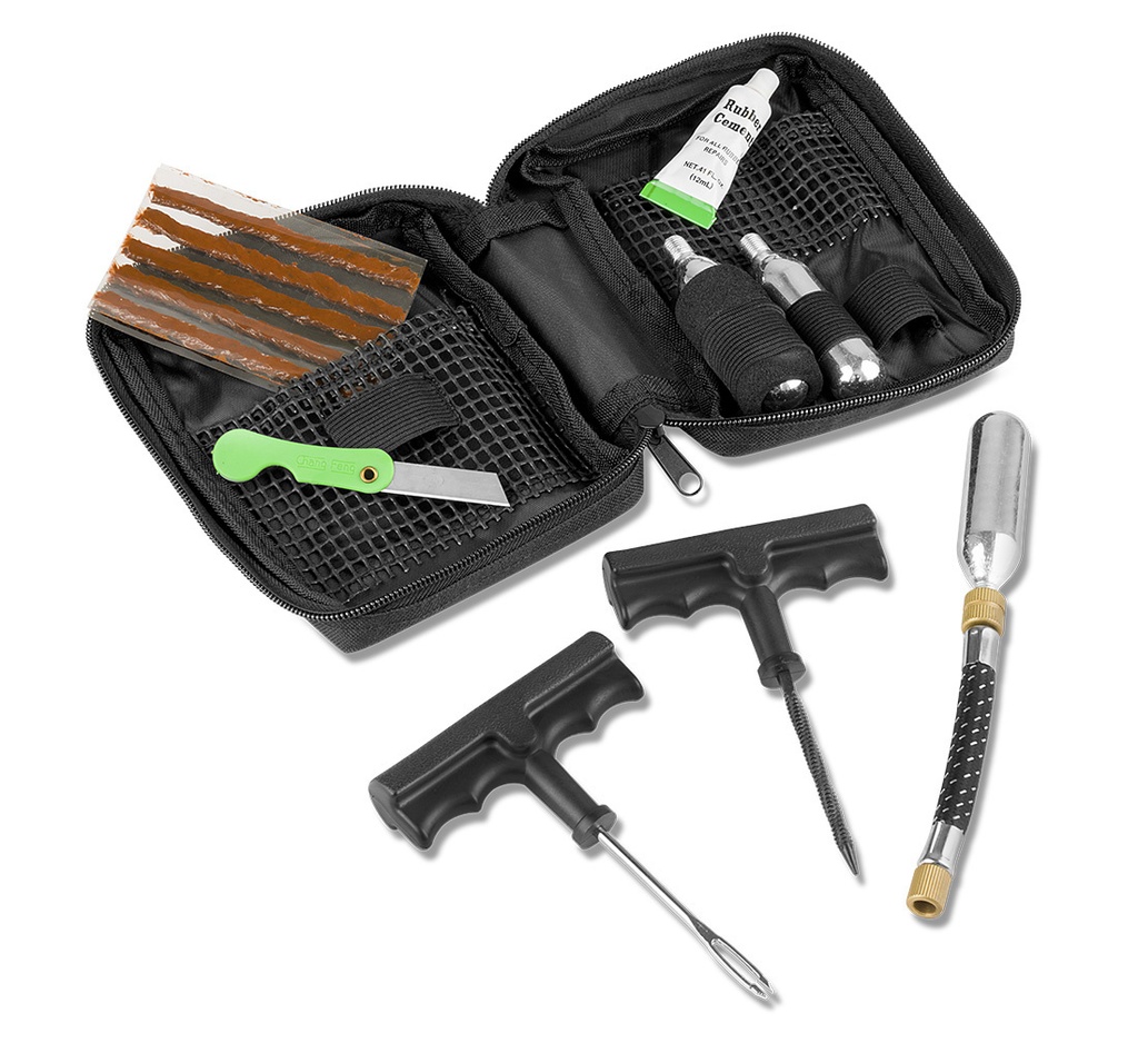 ᴿᴰ Portable tyre repair kit with CO2, black case (02-02-45, REDATS)