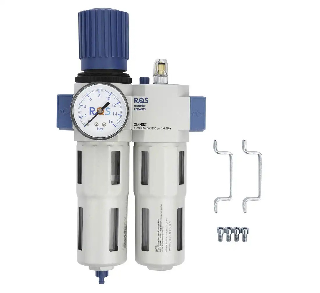 ᴿᴰ Oro slėgio reguliatorius su vandens skirtuvu ir tepikliu 3/4" MIDI RQS (05-00-41, REDATS)