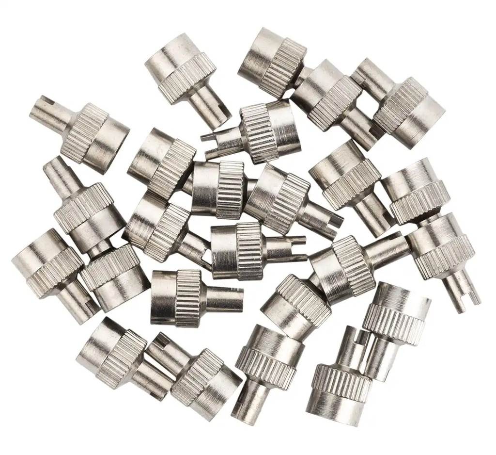ᴿᴰ Metal dust caps with valve key- 25 pcs (03-00-58, REDATS)