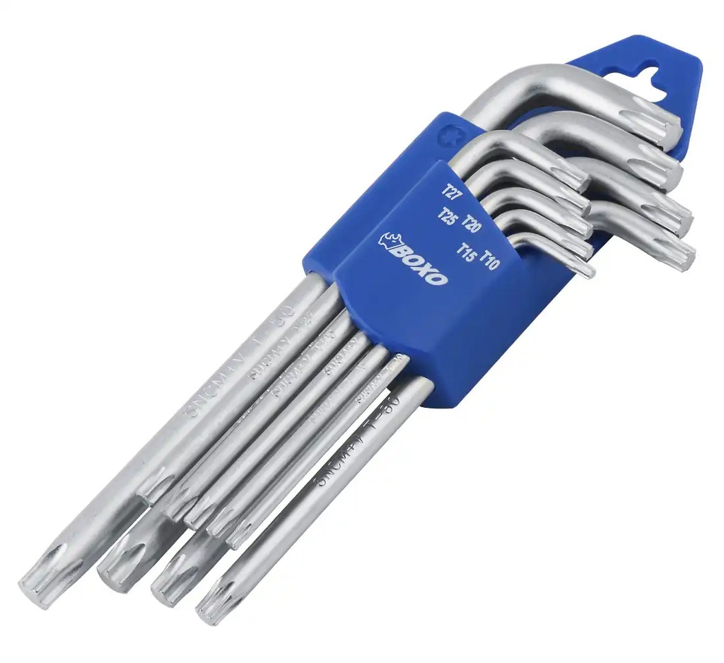 Torx raktų komplektas 9 vnt. L formos 175mm BOXO (07-00-32, REDATS)
