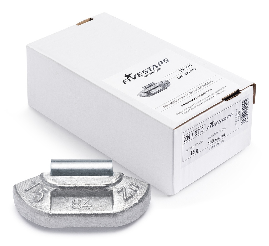 ᴿᴰ Užspaudžiami Zn svareliai FIVE STARS 15 g, 100 vnt. (01-02-15, FIVE STARS)