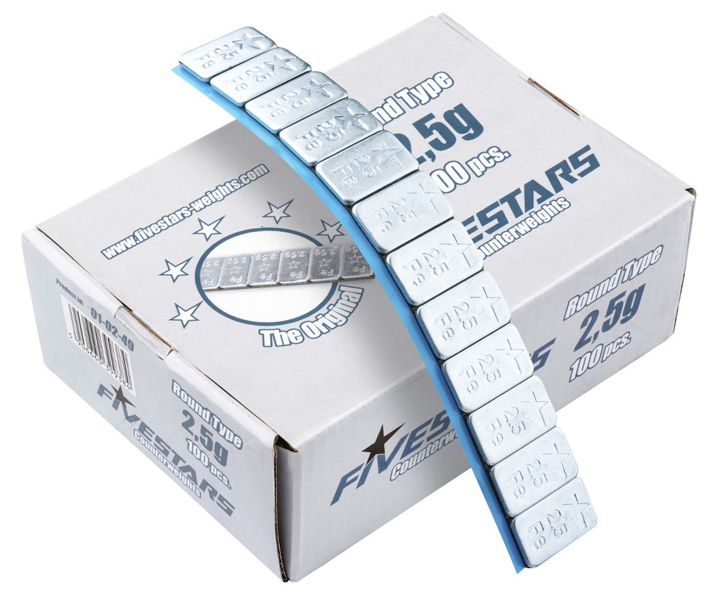 ᴿᴰ Adhesive FE weights FS 2.5 g, round box (01-02-49, FIVE STARS)