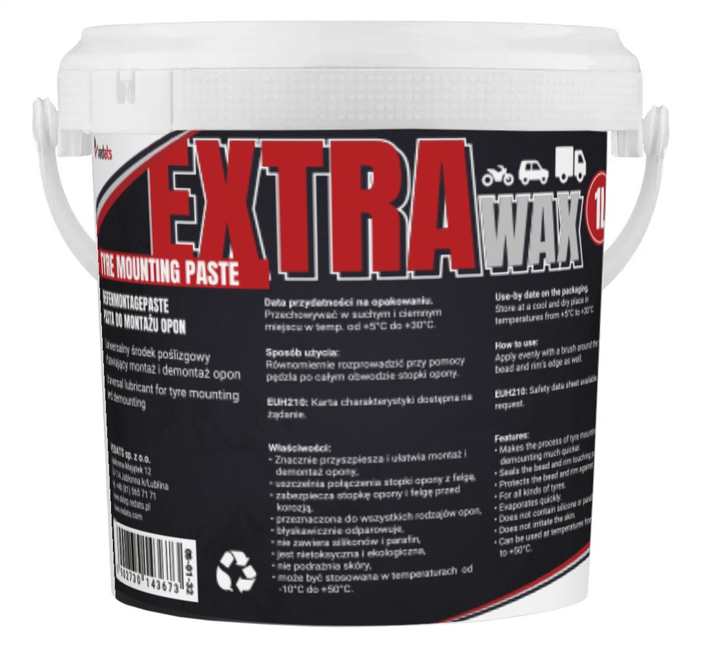 Tyre mounting paste EXTRA wax 1kg (08-01-32, REDATS)