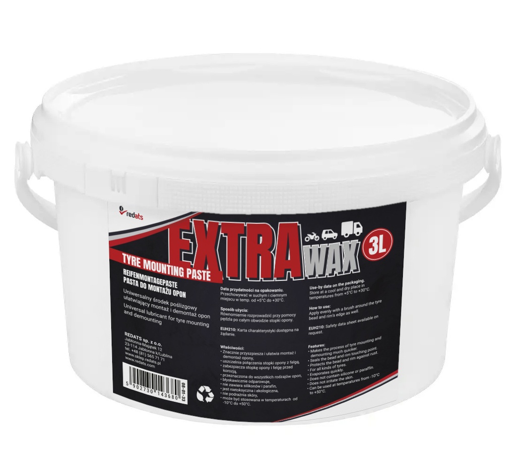 ᴿᴰ Padangų montavimo pasta Extra Wax 3 kg (08-01-33, REDATS)