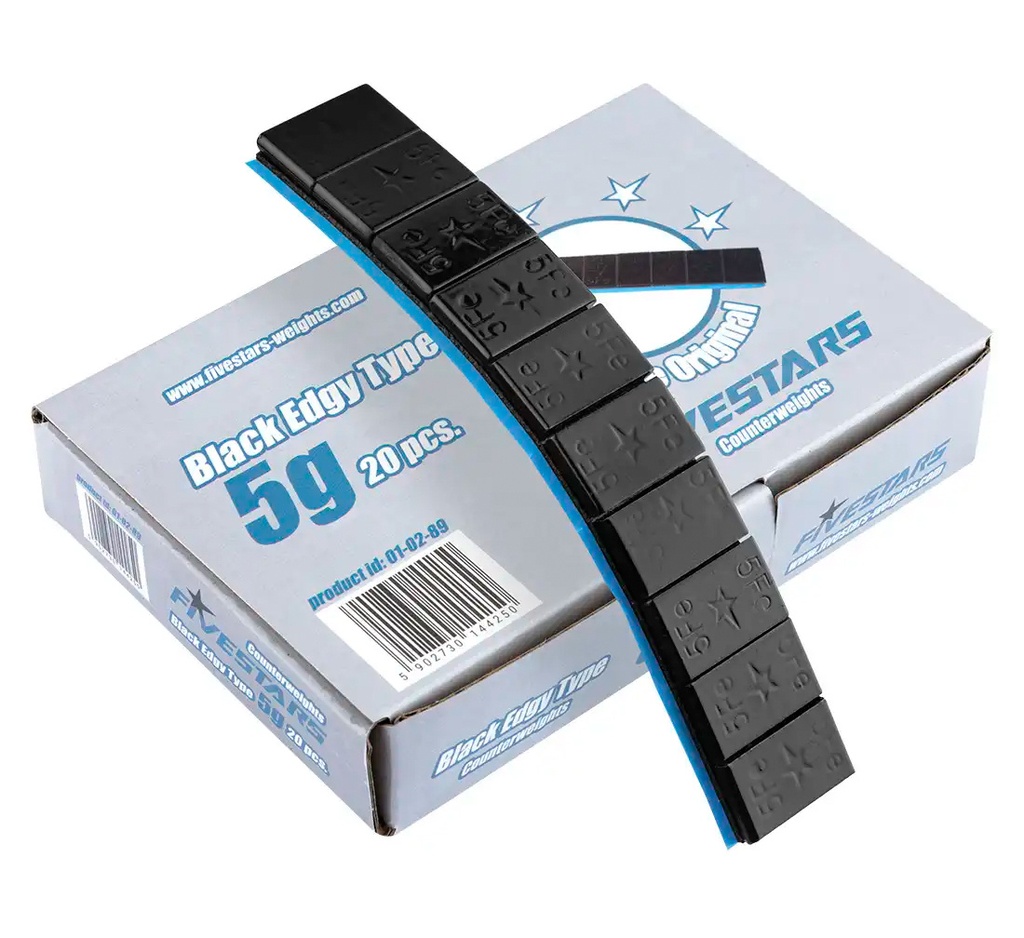 ᴿᴰ Lipnūs ratų svareliai FIVE STARS Black Edgy 5 g, 1 kg (01-02-89, FIVE STARS)
