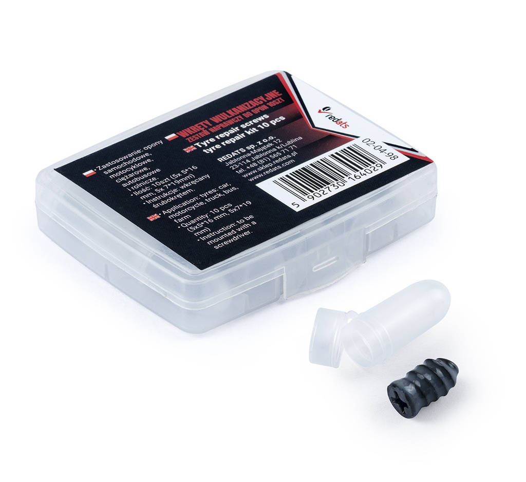 ᴿᴰ Vulcanizing screws – tyre repair kit, 10 pcs (02-04-98, REDATS)