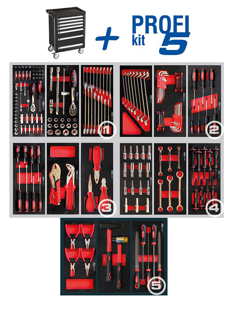 Tool trolley with 7 drawers TMX PROFI, black (05.088.06X, MARCO TOOLS)
