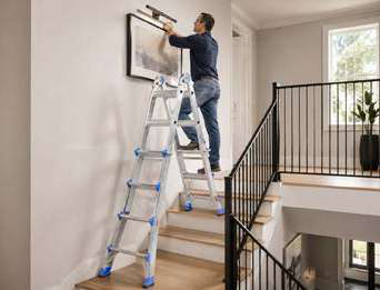 [05.086.15] SLIDE double-sided ladder 4+4 steps (05.086.15, MARCO TOOLS)