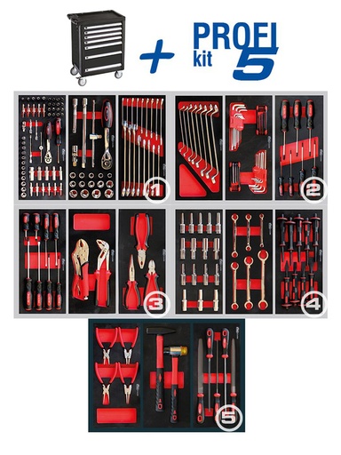 [05.088.06X] Tool trolley with 7 drawers TMX PROFI, black (05.088.06X, MARCO TOOLS)