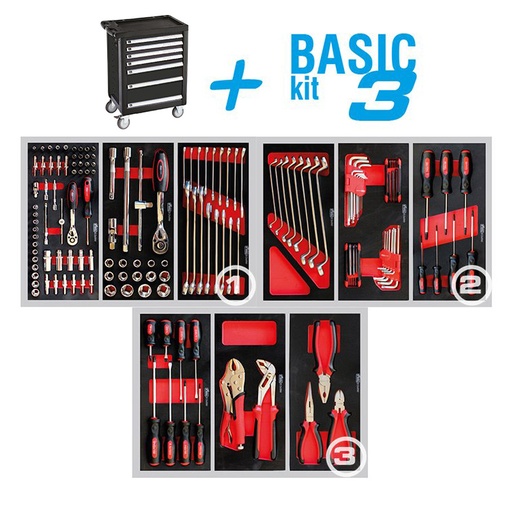 [05.088.56X] TMX Basic tool trolley with 7 drawers, black (05.088.56X, MARCO TOOLS)