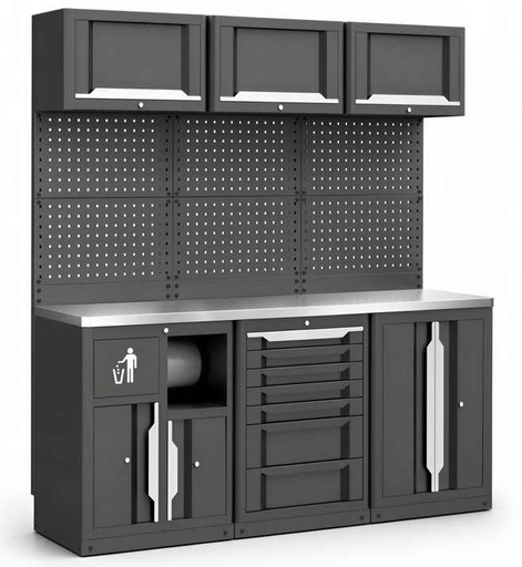 [05.088.152] Dirbtuvių baldų komplektas DE LUXE, 16 dalių (05.088.152, MARCO TOOLS)