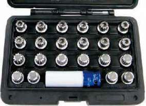 [05.090.80] Socket set for Audi anti-theft wheel nuts, 20 pcs (05.090.80, MARCO TOOLS)