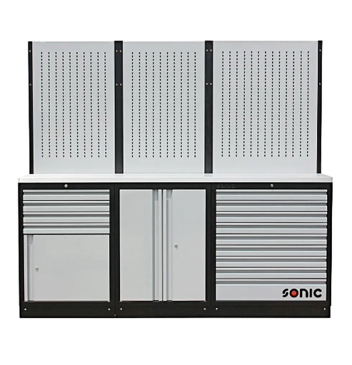 [4731801] Workbench with stainless steel worktop and back panel 4731801 SONIC