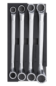 [600435] Įrankių komplektas į vežimėlius žiediniai raktai su 75° alkūnėm (4vnt) Sonic Equipment BV 600435