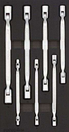 [600708] Swivel Head Wrench Set for Trolleys, 7 pcs (600708, SONIC)