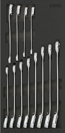 [601229] Įrankių komplektas į vežimėlius, Terkšliniai raktai, (12vnt) Sonic Equipment BV 601229