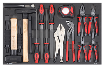 [601707] Pliers, chisel and hammer set SFS-M 17-pcs. 601707, SONIC EQUIPMENT 