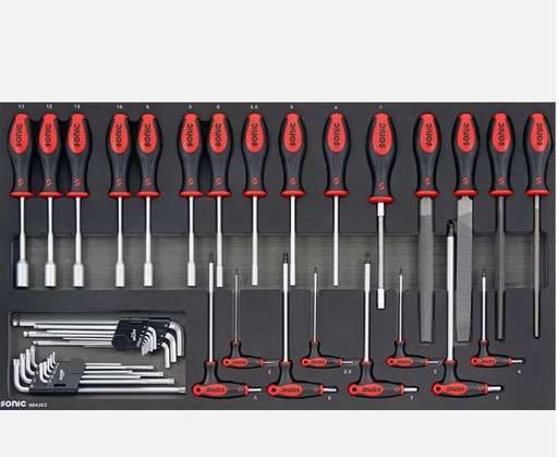 [604202] Įrankių komplektas į vežimėlius SFS 42 vnt 