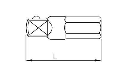 [7191125] Adapterio galvutė 1/4 25mm 