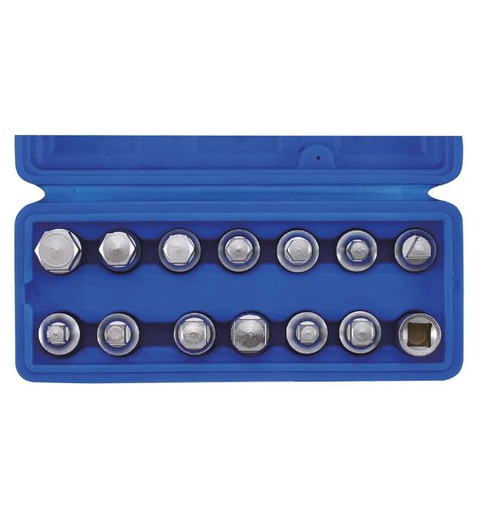 [802214] 3/8 galvučių rinkinys tepalo išleidimo varžtams atsukti, 14 vnt., 802214, SONIC EQUIPMENT 