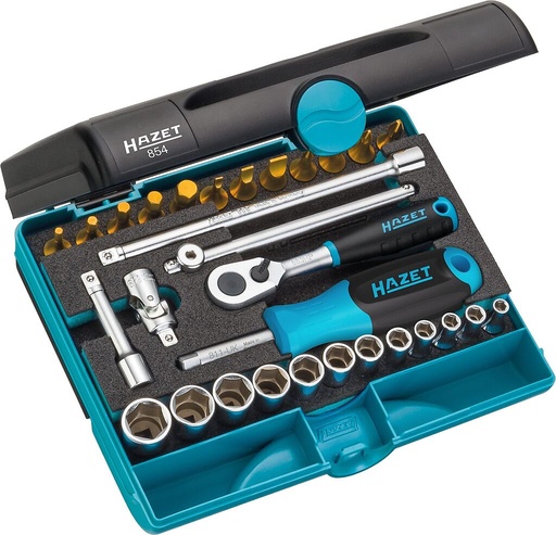 [854] Socket set - 1/4 inch (6.3 mm) square, hollow (854, HAZET)