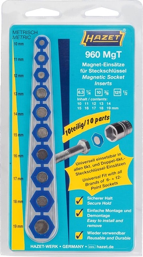 [960MGT] Magnetinių laikiklių komplektas 10vnt (960MGT, HAZET)