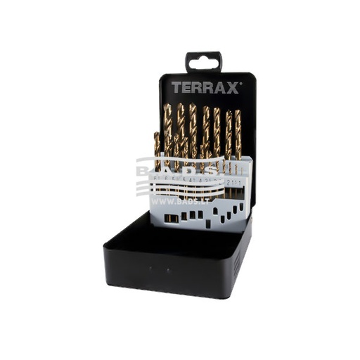 [A215214] Metalo grąžtų nerūdijančiam plienui HSS Co 5 DIN komplektas 19 vnt RUKO