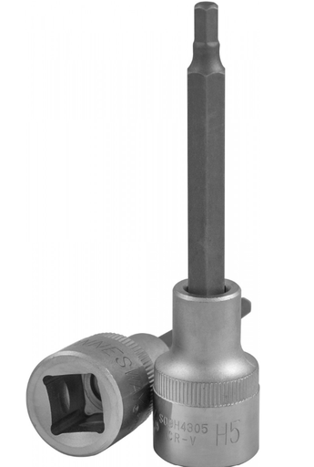 [S09H4305] 1/2"DR. HEX BIT SOCKET SIZE: H5, L: 100 MM