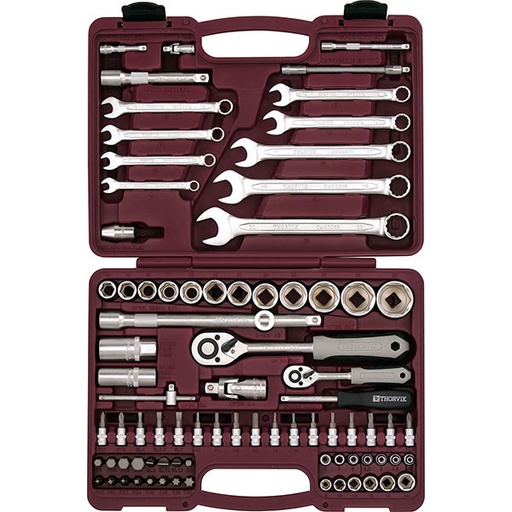 [UTS0082] Įrankių komplektas 1/4" 1/2" DR, 82 vnt. (UTS0082, THORVIK)