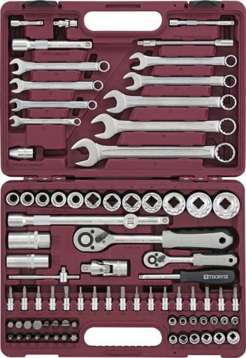 [UTS0082/12] Įrankių komplektas 1/4" 1/2" DR, 82 vnt (UTS0082/12, THORVIK)
