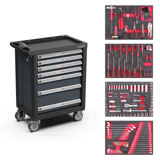 [AQT7178] Filled tool trolley 7 drawers with 178psc tools AQT7178 AutoEQ