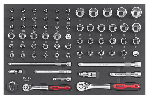 [306902] Combination set 3/8" and 1/2" SFS-M 69-pcs. (306902, SONIC)
