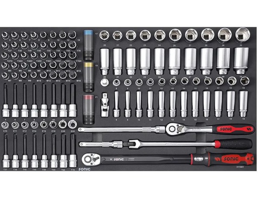 [311803] Įrankių komplektas į vežimėlius (118 vnt) 311803, SONIC EQUIPMENT 