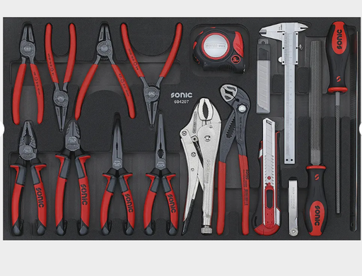 [604207] Įrankių rinkinys dėkle 18vnt, Replės, Sonic Equipment BV 604207