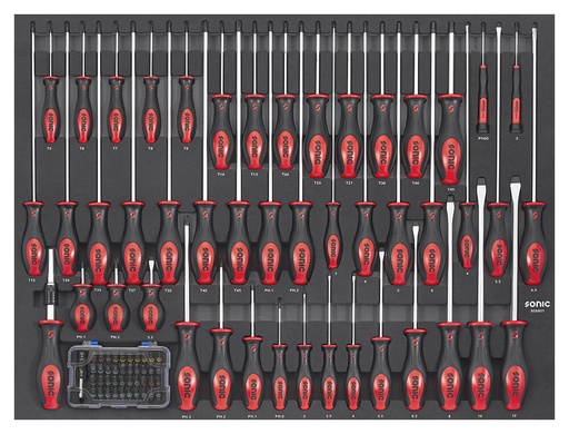 [608801] Screwdriver and bit set SFS-XL 88-pcs. (608801, SONIC)