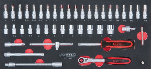 [713.2046] Įrankių komplektas į vėžimėlį 46vnt. KS Tools [713.2046]