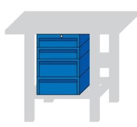 [010021073] [010021073] Modulis darbastaliams keturių stalčių   TECNOLAM