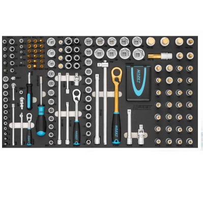 [163-481/194] HAZET Socket set 163-481/194 - 1/4 inch (6.3 mm) square, hollow, 1/2 inch (12.5 mm) square, hollow, 1/4 inch (6.3 mm) hexagon, solid