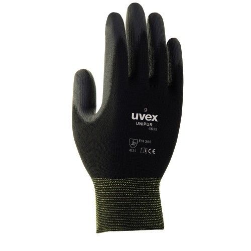 [UV6024809] Pirštinės Uvex Unipur 6639 (Poliamidinės, padengtos plonu PU), juodos 9 dydis