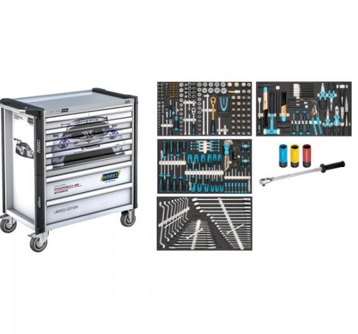[179NXL-7WPORSCHE] [179NXL-7WPORSCHE] Įrankių vežimėlis su įrankių komplektu, 321vnt., 179NXL-7WPORSCHE, HAZET 