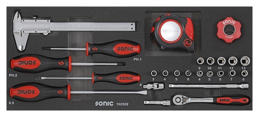[102502] Kombinuotas rinkinys įrankių dėžėms (25vnt.) (102502, SONIC)
